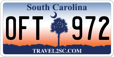 SC license plate OFT972