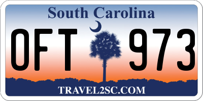 SC license plate OFT973