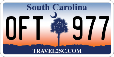 SC license plate OFT977