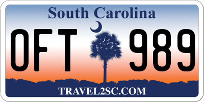 SC license plate OFT989