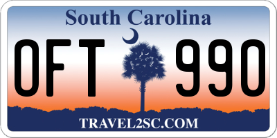 SC license plate OFT990