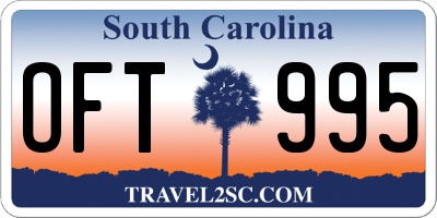 SC license plate OFT995
