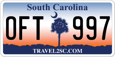 SC license plate OFT997