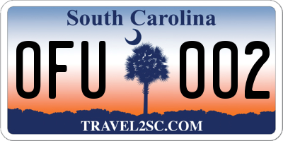 SC license plate OFU002