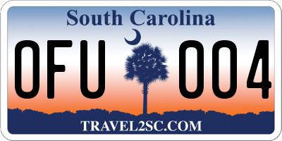 SC license plate OFU004