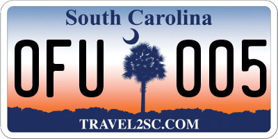 SC license plate OFU005