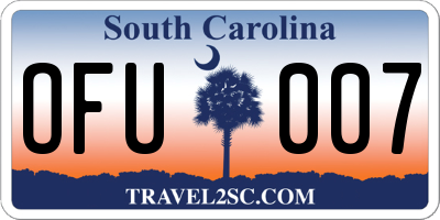SC license plate OFU007