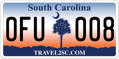 SC license plate OFU008