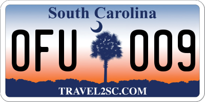 SC license plate OFU009