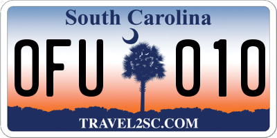 SC license plate OFU010