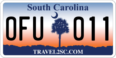 SC license plate OFU011