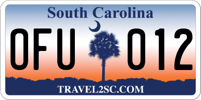 SC license plate OFU012