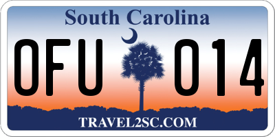 SC license plate OFU014