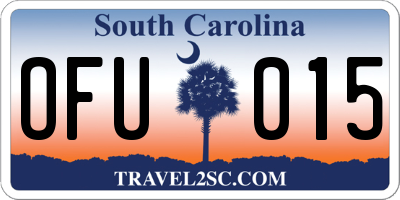 SC license plate OFU015