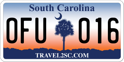 SC license plate OFU016