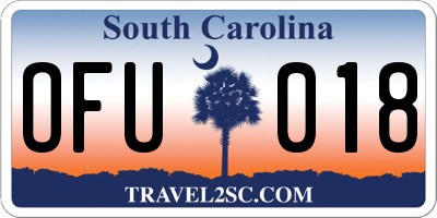 SC license plate OFU018