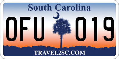 SC license plate OFU019