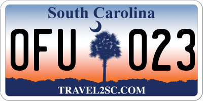 SC license plate OFU023