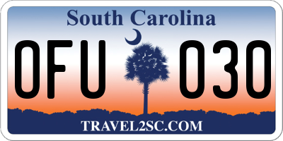 SC license plate OFU030