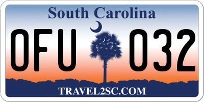 SC license plate OFU032