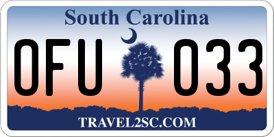 SC license plate OFU033