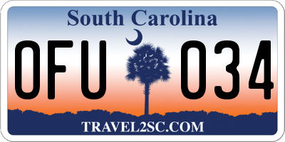 SC license plate OFU034