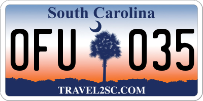 SC license plate OFU035