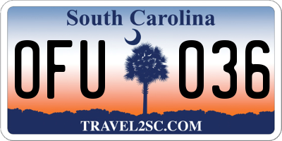 SC license plate OFU036