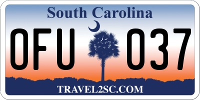 SC license plate OFU037