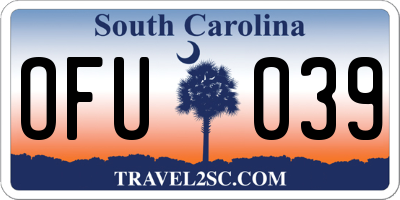 SC license plate OFU039