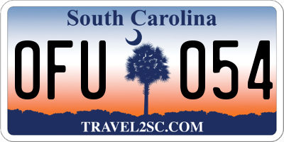 SC license plate OFU054