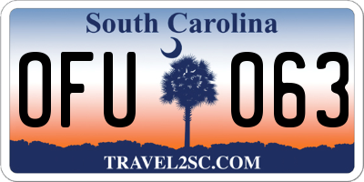 SC license plate OFU063