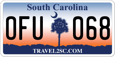 SC license plate OFU068
