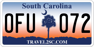 SC license plate OFU072