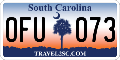 SC license plate OFU073