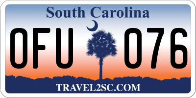 SC license plate OFU076