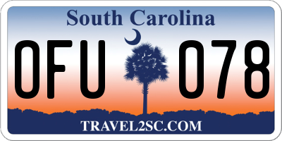 SC license plate OFU078