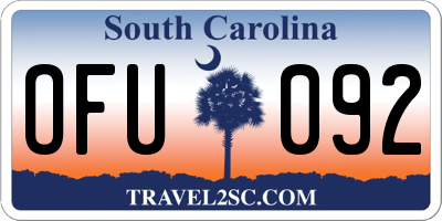 SC license plate OFU092