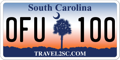 SC license plate OFU100