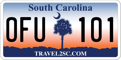 SC license plate OFU101