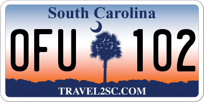 SC license plate OFU102