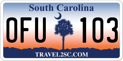 SC license plate OFU103