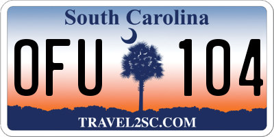 SC license plate OFU104