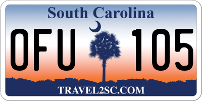 SC license plate OFU105