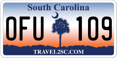 SC license plate OFU109