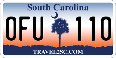 SC license plate OFU110