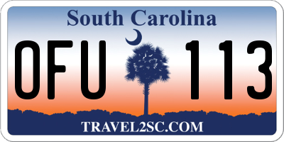 SC license plate OFU113