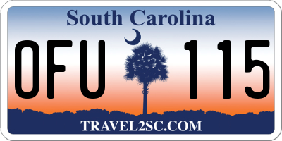 SC license plate OFU115