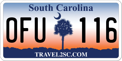 SC license plate OFU116