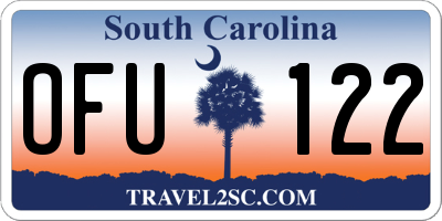 SC license plate OFU122